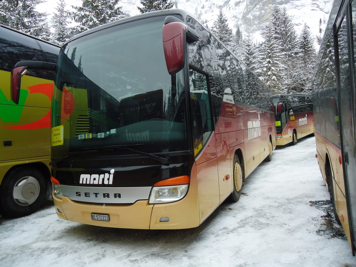 (137'495) - Marti, Kallnach - Nr. 11/BE 572'211 - Setra am 7. Januar 2012 in Adelboden, Unter dem Birg