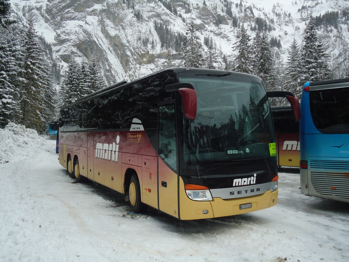 (137'502) - Marti, Kallnach - Nr. 16/BE 572'216 - Setra am 7. Januar 2012 in Adelboden, Unter dem Birg