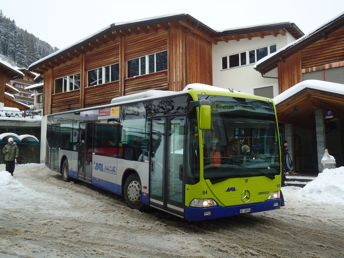 (137'552) - AFA Adelboden - Nr. 94/BE 26'974 - Mercedes am 7. Januar 2012 beim Autobahnhof Adelboden