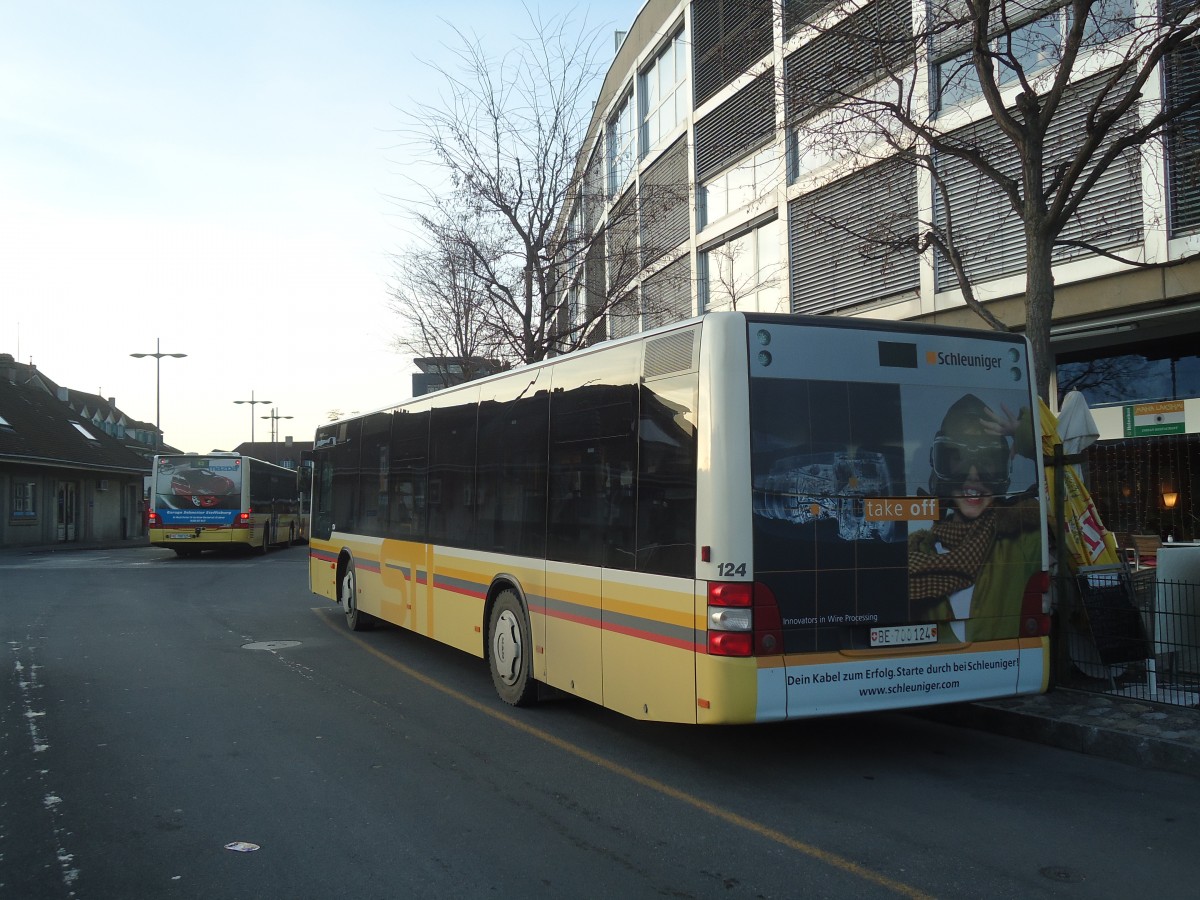 (137'724) - STI Thun - Nr. 124/BE 700'124 - MAN am 18. Februar 2012 bei der Schifflndte Thun