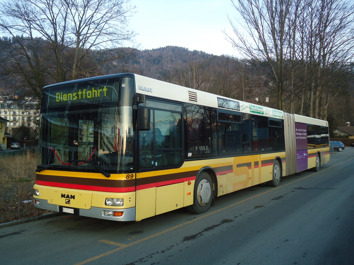 (137'726) - STI Thun - Nr. 89/BE 572'089 - MAN am 18. Februar 2012 bei der Schifflndte Thun