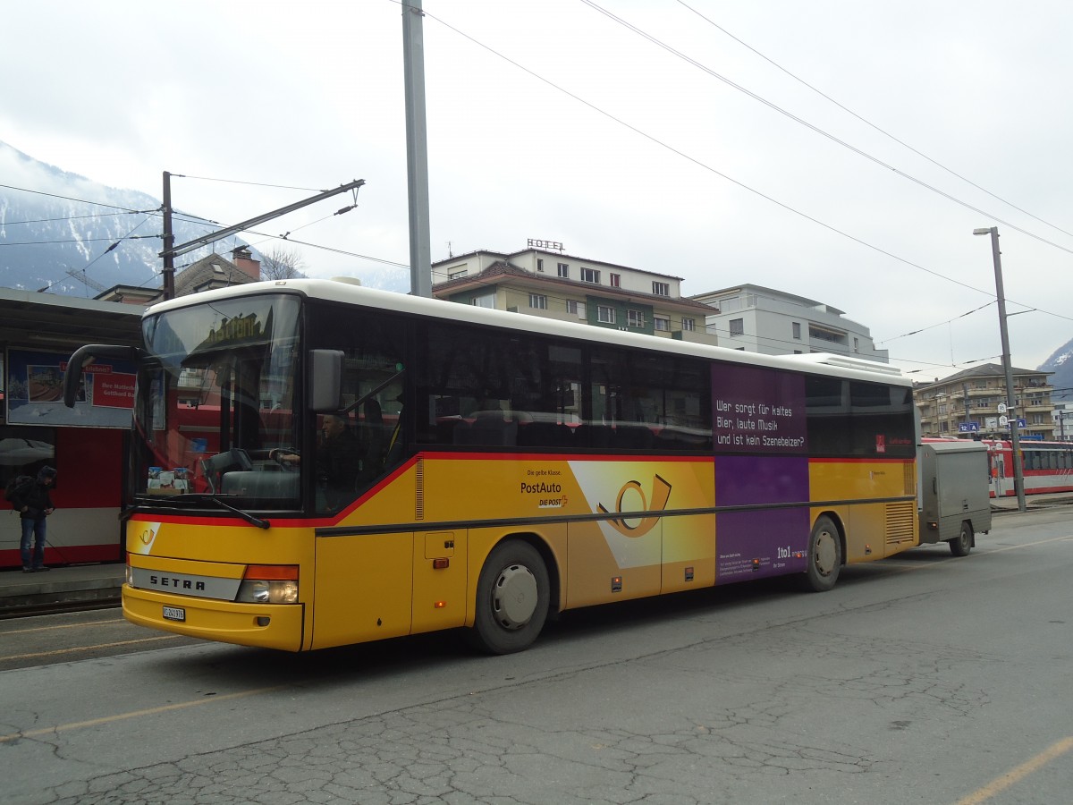 (137'795) - PostAuto Wallis - VS 241'976 - Setra am 19. Februar 2012 beim Bahnhof Brig