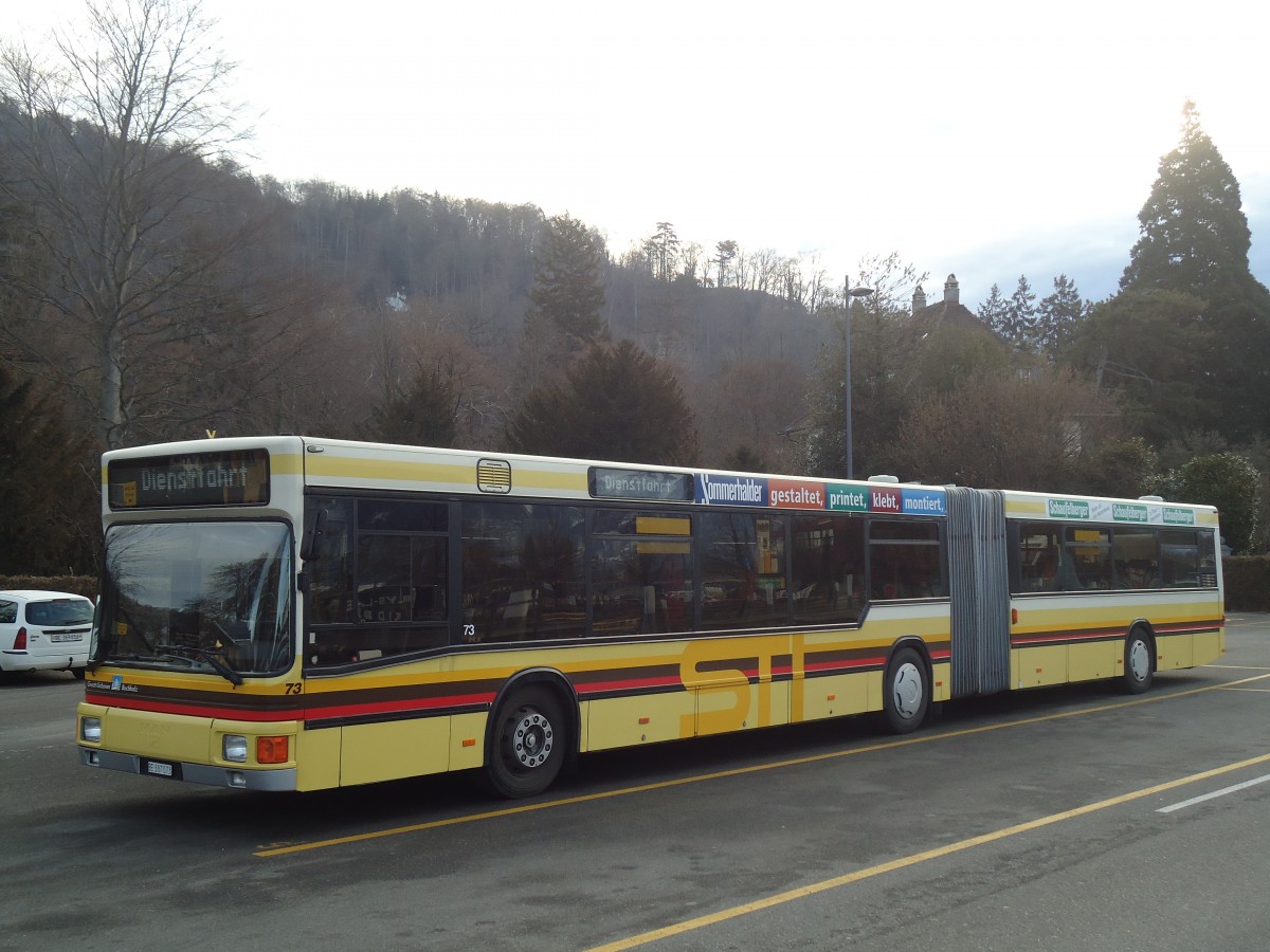 (137'823) - STI Thun - Nr. 73/BE 387'073 - MAN am 25. Februar 2012 bei der Schifflndte Thun