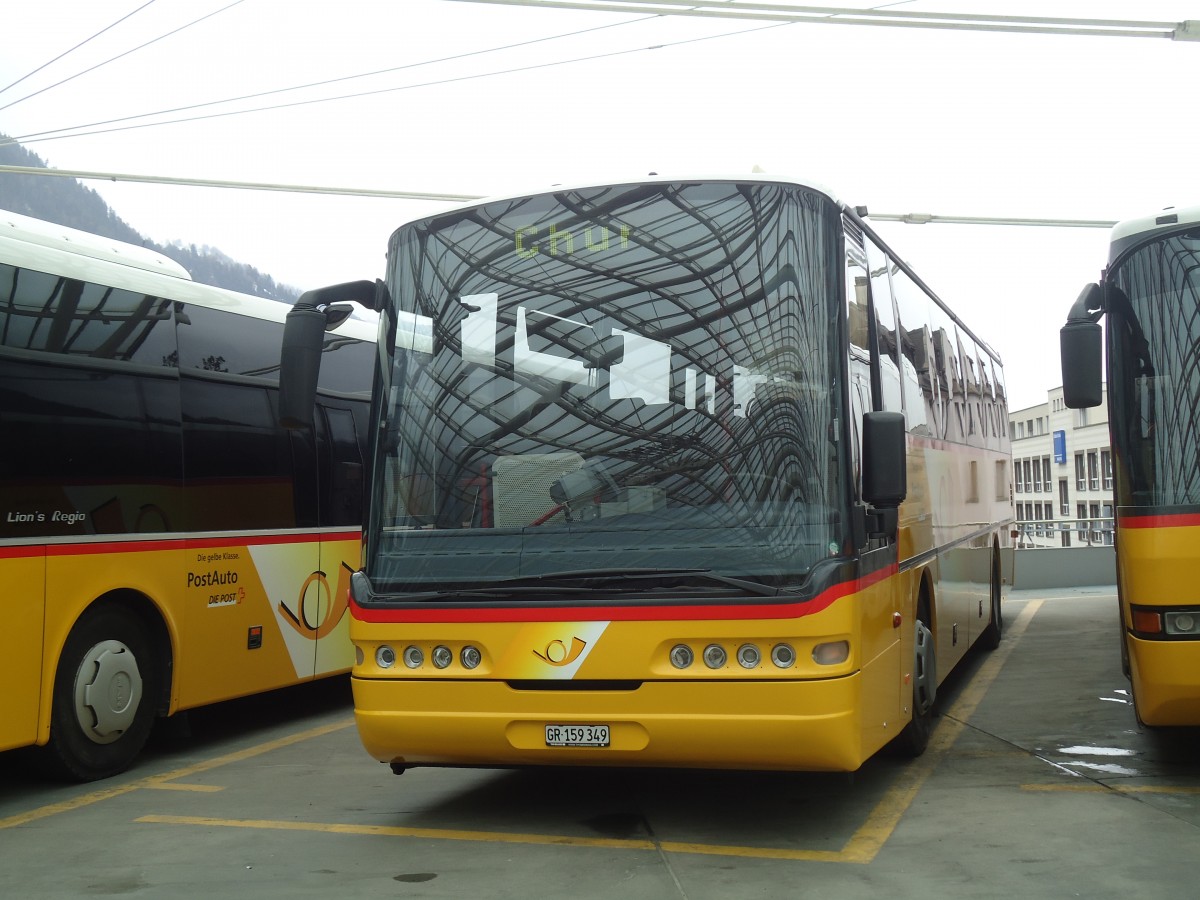 (137'853) - PostAuto Graubnden - GR 159'349 - Neoplan (ex P 25'166) am 5. Mrz 2012 in Chur, Postautostation 