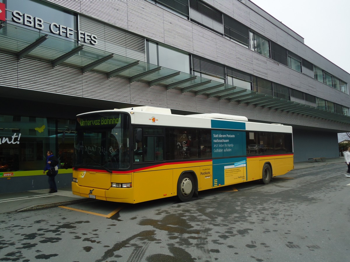 (137'928) - Dnser, Trimmis - GR 83'137 - Volvo/Hess (ex PostAuto Graubnden; ex P 25'676) am 5. Mrz 2012 beim Bahnhof Landquart 