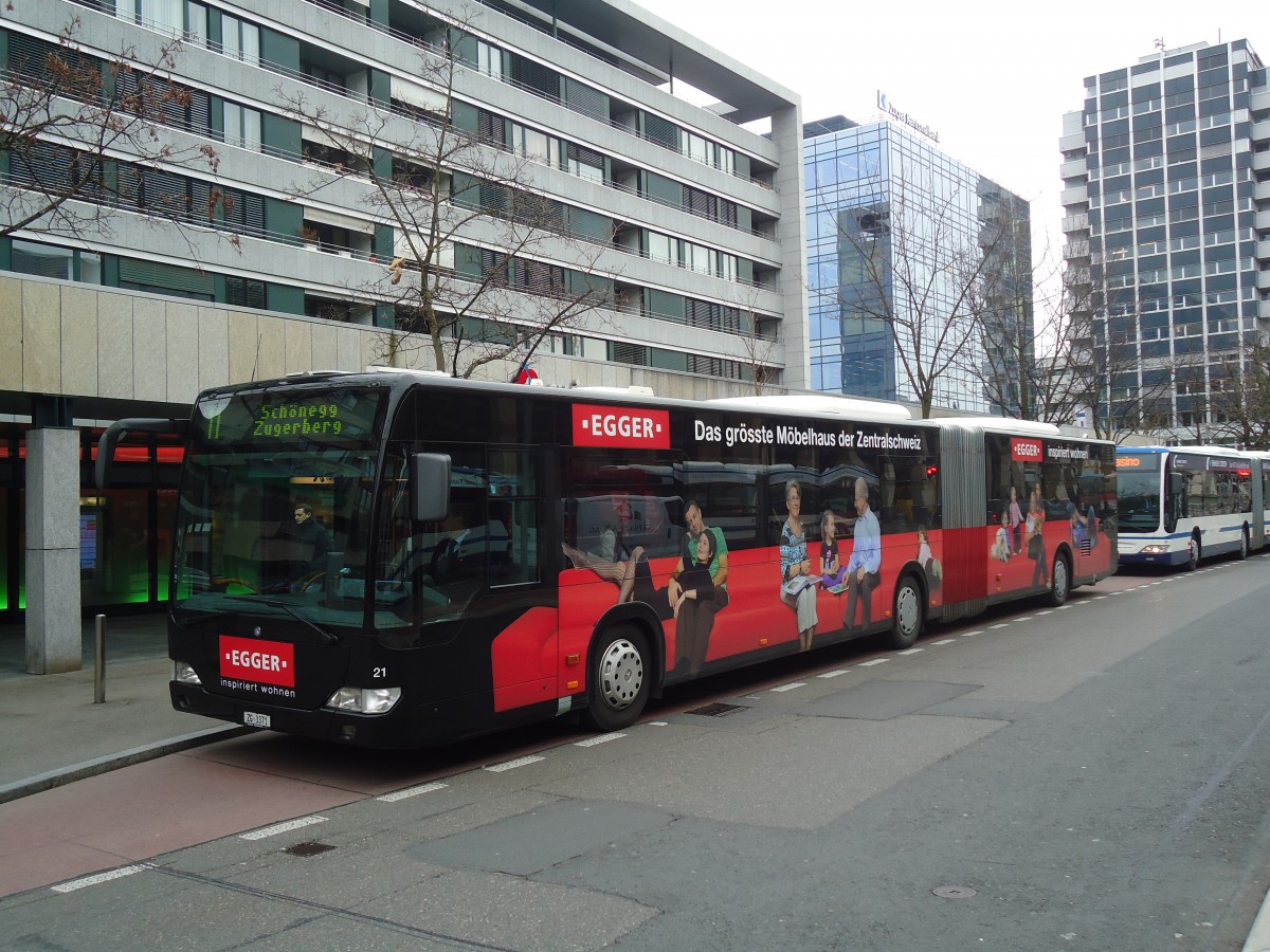 (138'001) - ZVB Zug - Nr. 21/ZG 3371 - Mercedes am 6. Mrz 2012 in Zug, Metalli