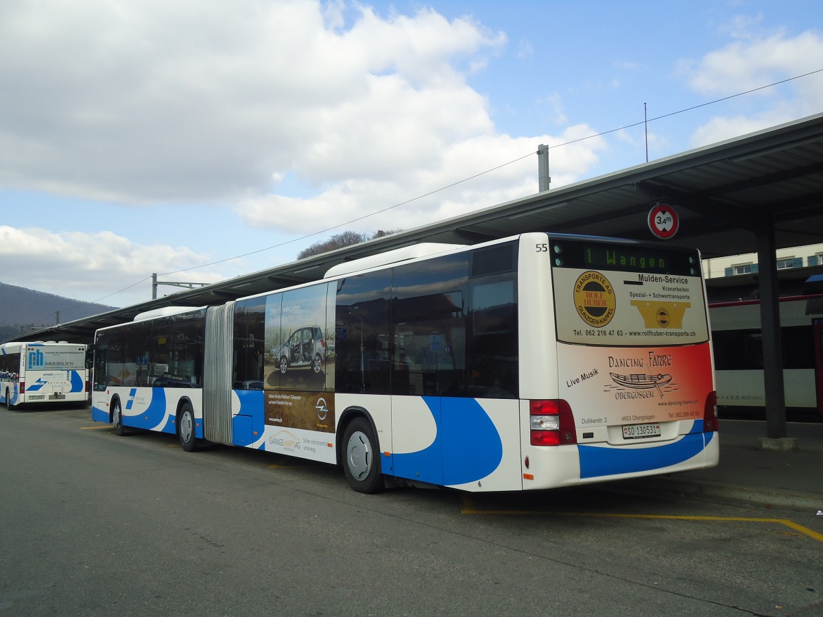 (138'133) - BOGG Wangen b.O. - Nr. 55/SO 130'531 - MAN am 6. Mrz 2012 beim Bahnhof Olten