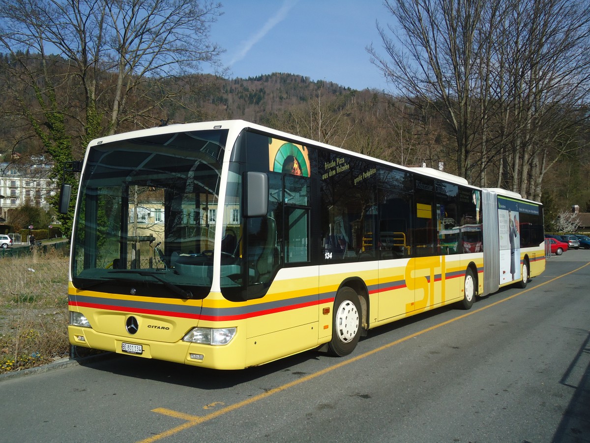 (138'410) - STI Thun - Nr. 134/BE 801'134 - Mercedes am 1. April 2012 bei der Schifflndte Thun