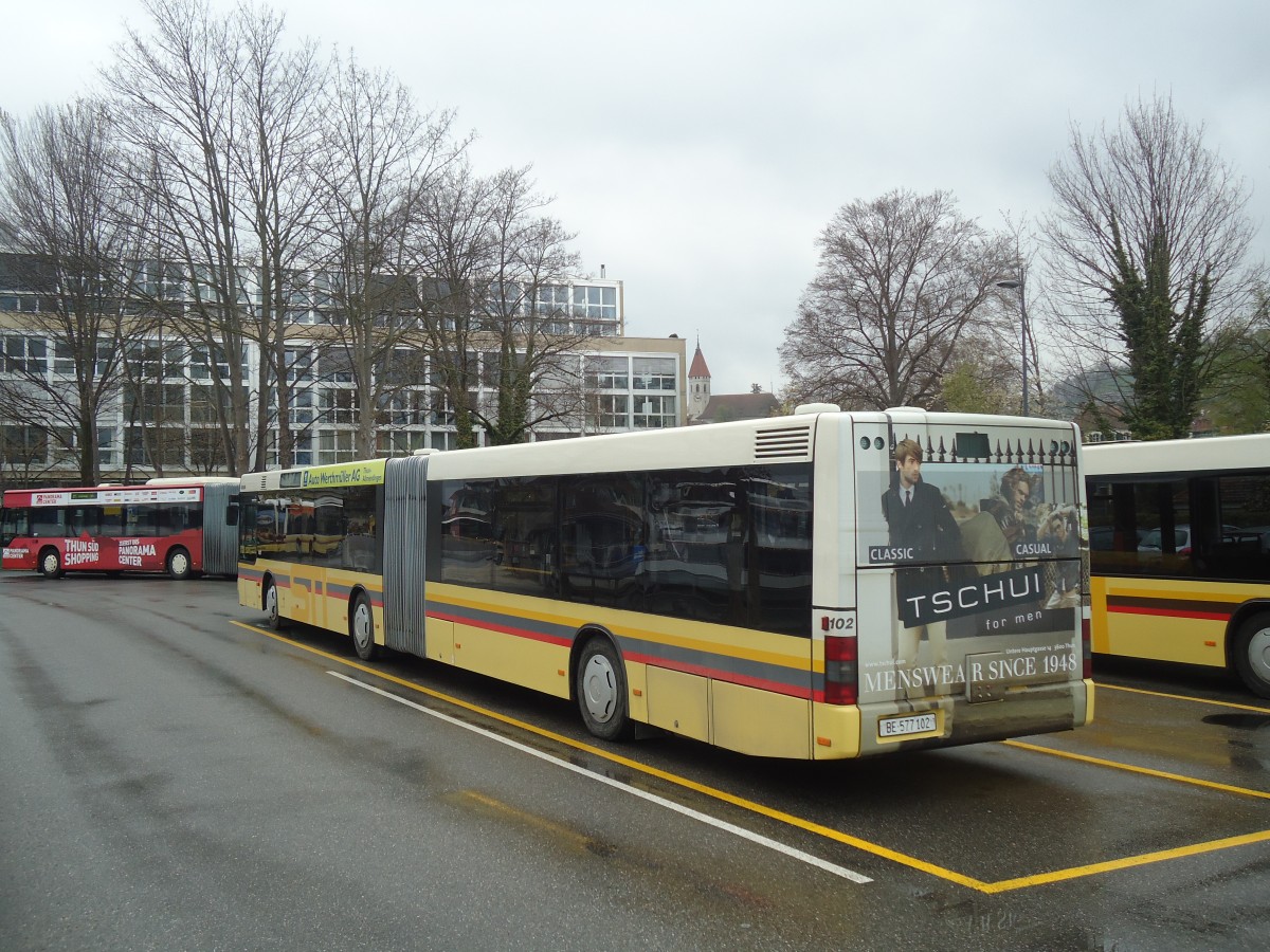 (138'534) - STI Thun - Nr. 102/BE 577'102 - MAN am 15. April 2012 bei der Schifflndte Thun