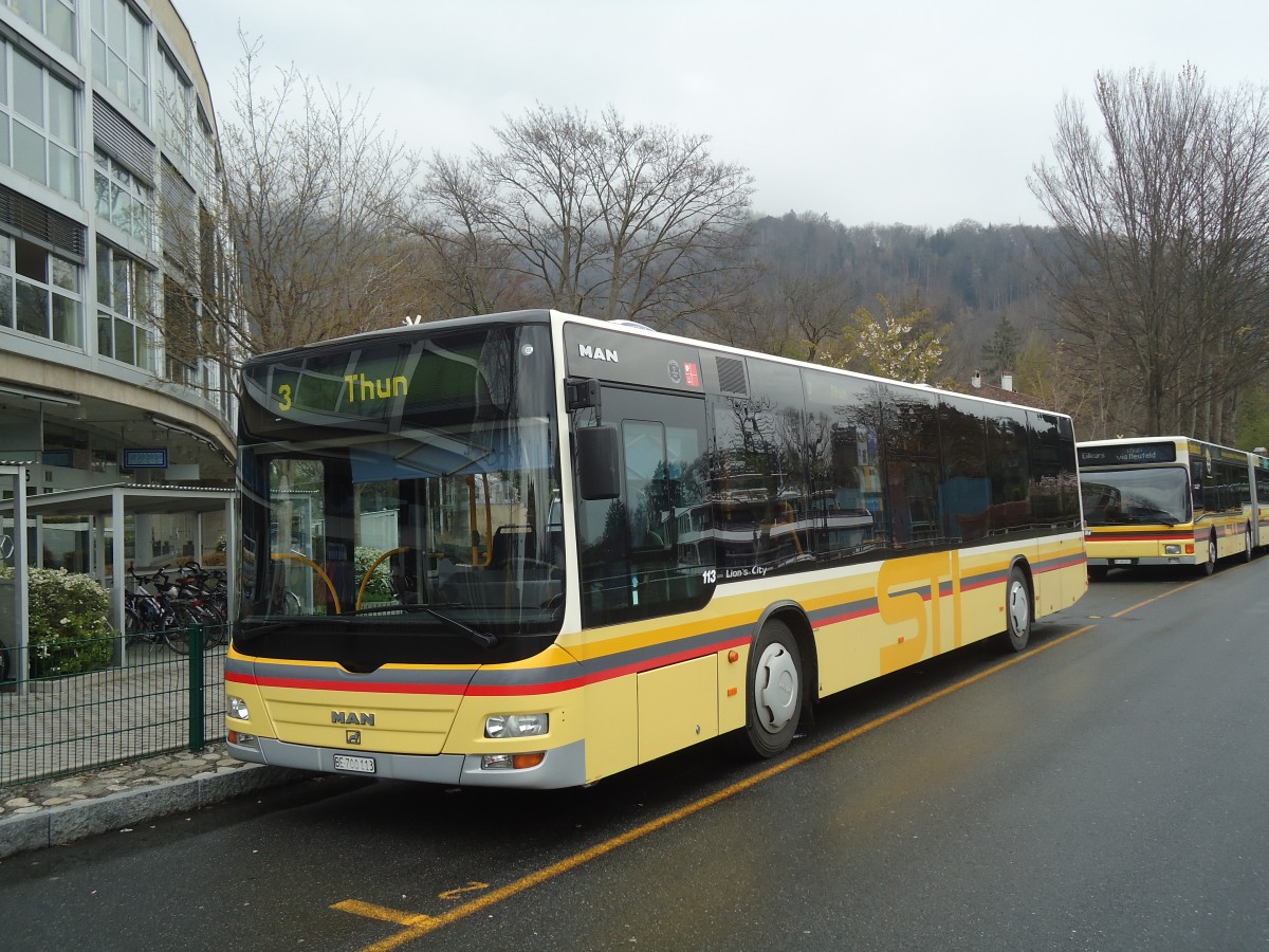 (138'571) - STI Thun - Nr. 113/BE 700'113 - MAN am 18. April 2012 bei der Schifflndte Thun