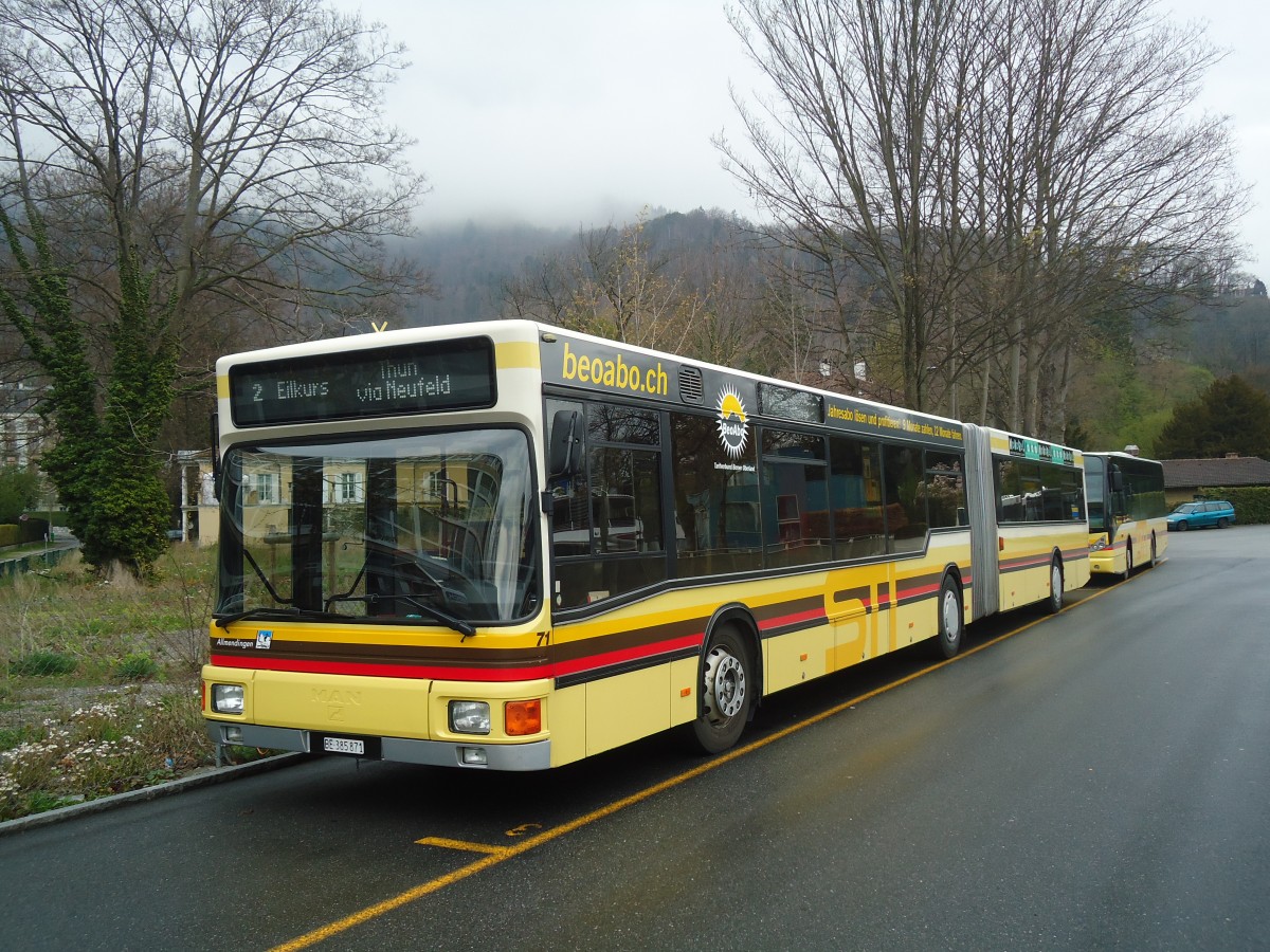 (138'572) - STI Thun - Nr. 71/BE 385'871 - MAN am 18. April 2012 bei der Schifflndte Thun