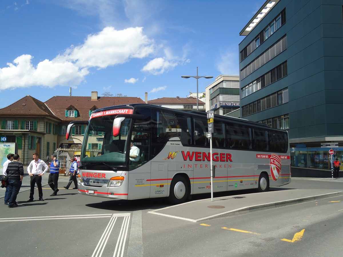 (138'585) - Wenger, Interlaken - Nr. 1/BE 483'461 - Setra am 29. April 2012 beim Bahnhof Thun