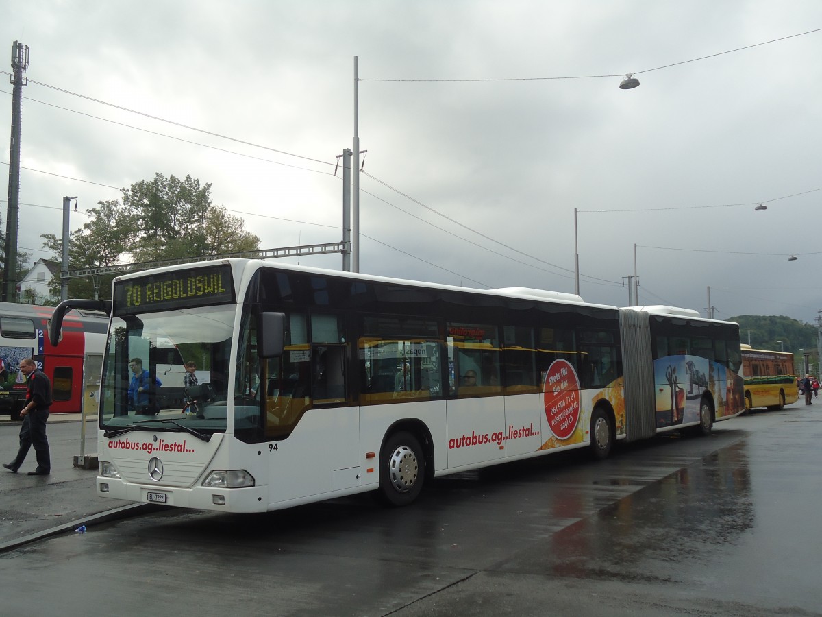 (138'860) - AAGL Liestal - Nr. 94/BL 7222 - Mercedes am 16. Mai 2012 beim Bahnhof Liestal