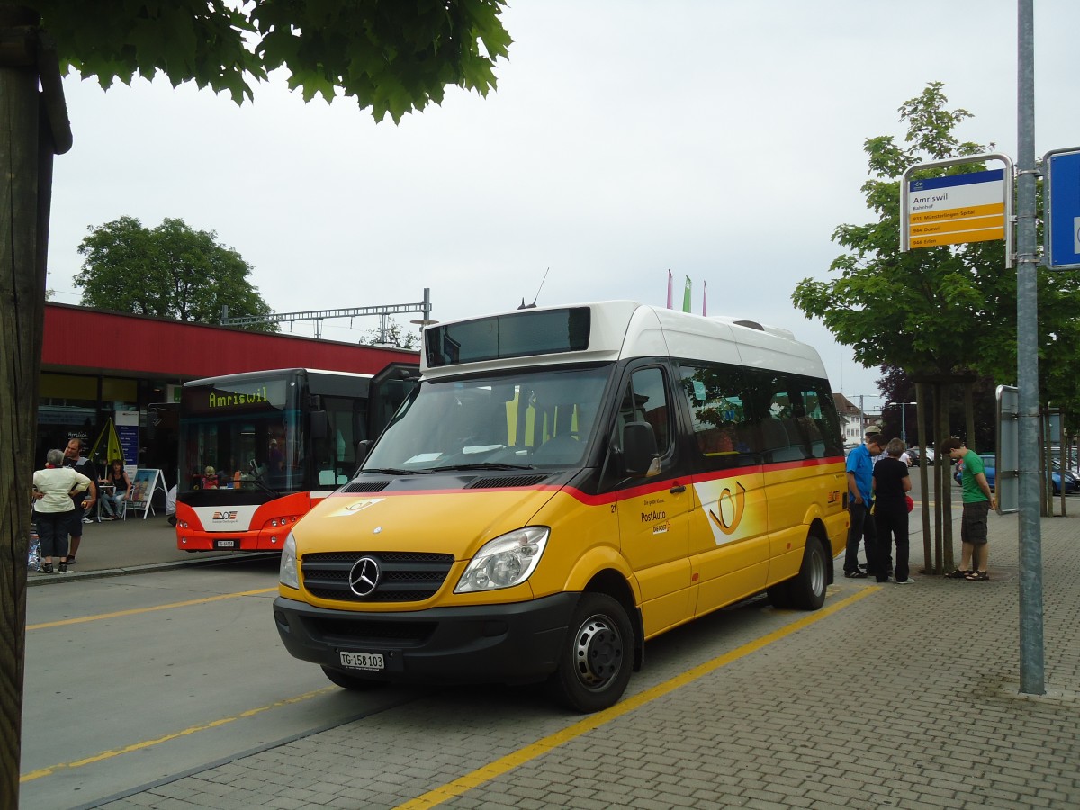 (139'146) - AOT Amriswil - Nr. 21/TG 158'103 - Mercedes am 27. Mai 2012 beim Bahnhof Amriswil