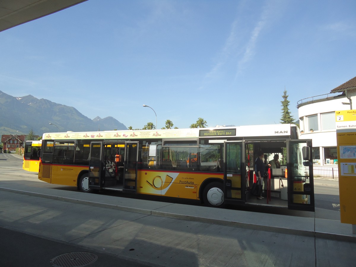 (139'196) - Dillier, Sarnen - Nr. 4/OW 10'023 - MAN am 2. Juni 2012 beim Bahnhof Sarnen