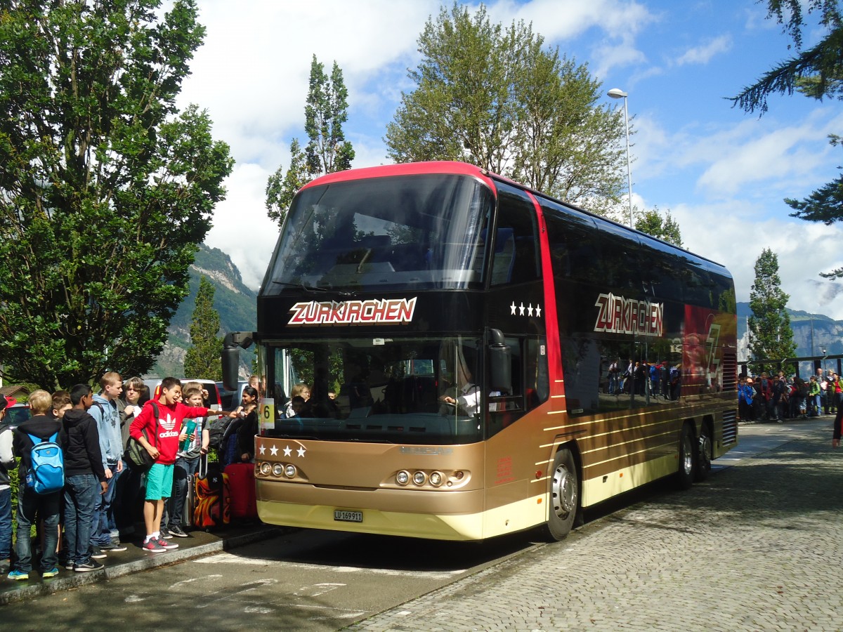 (139'369) - Zurkirchen, Malters - LU 169'911 - Neoplan am 11. Juni 2012 beim Bahnhof Flelen