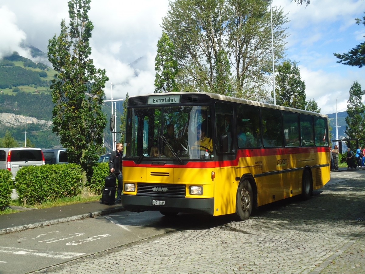 (139'386) - Marchetti, Airolo - TI 112'088 - NAW/Hess (ex PostAuto Bern; ex AVG Meiringen Nr. 66; ex P 24'452) am 11. Juni 2012 beim Bahnhof Flelen