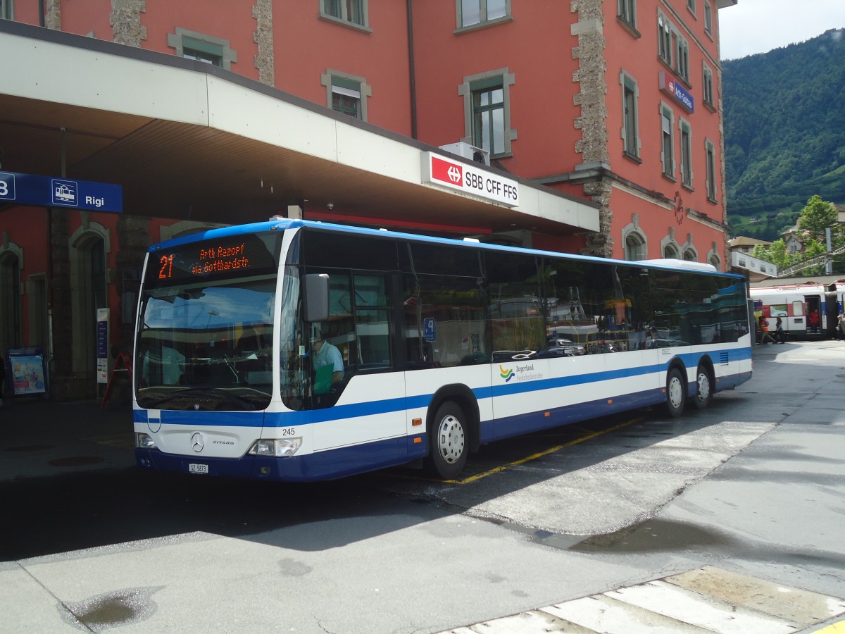 (139'456) - Auf der Maur, Steinen - Nr. 245/SZ 5873 - Mercedes am 11. Juni 2012 beim Bahnhof Arth-Goldau