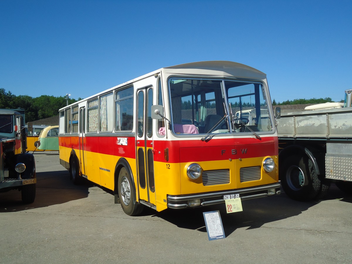 (139'486) - Trb, Oberrieden - Nr. 12/ZH 69'651 - FBW/R&J (ex Ryffel, Uster Nr. 12) am 16. Juni 2012 in Hinwil, AMP