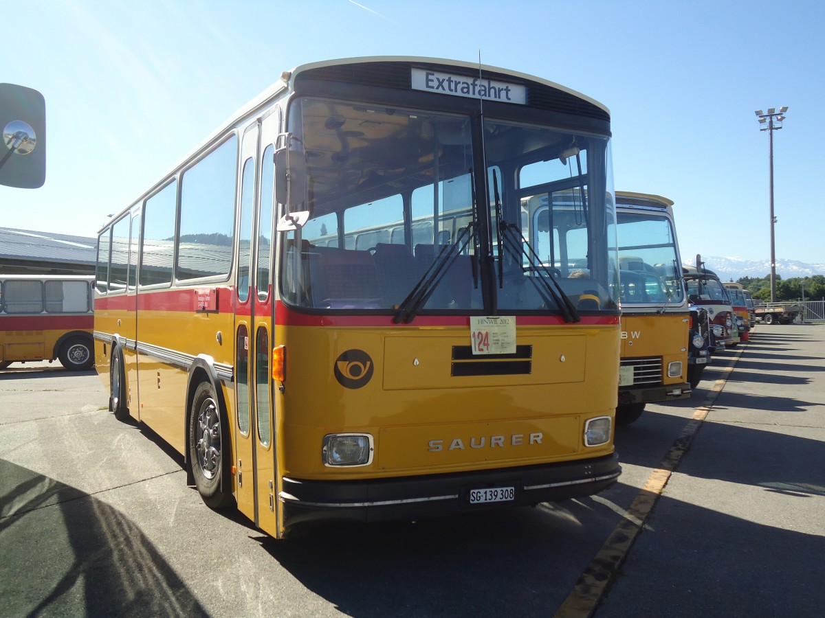 (139'508) - Regg, Rti - SG 139'308 - Saurer/Tscher (ex Gurtner, Worb; ex P 24'276) am 16. Juni 2012 in Hinwil, AMP