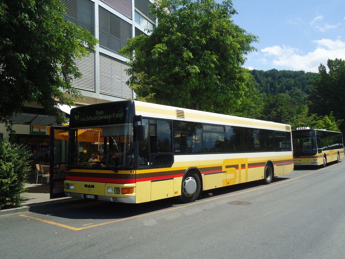 (139'943) - STI Thun - Nr. 11/BE 26'748 - MAN (ex TSG Blumenstein Nr. 2) am 23. Juni 2012 bei der Schifflndte Thun