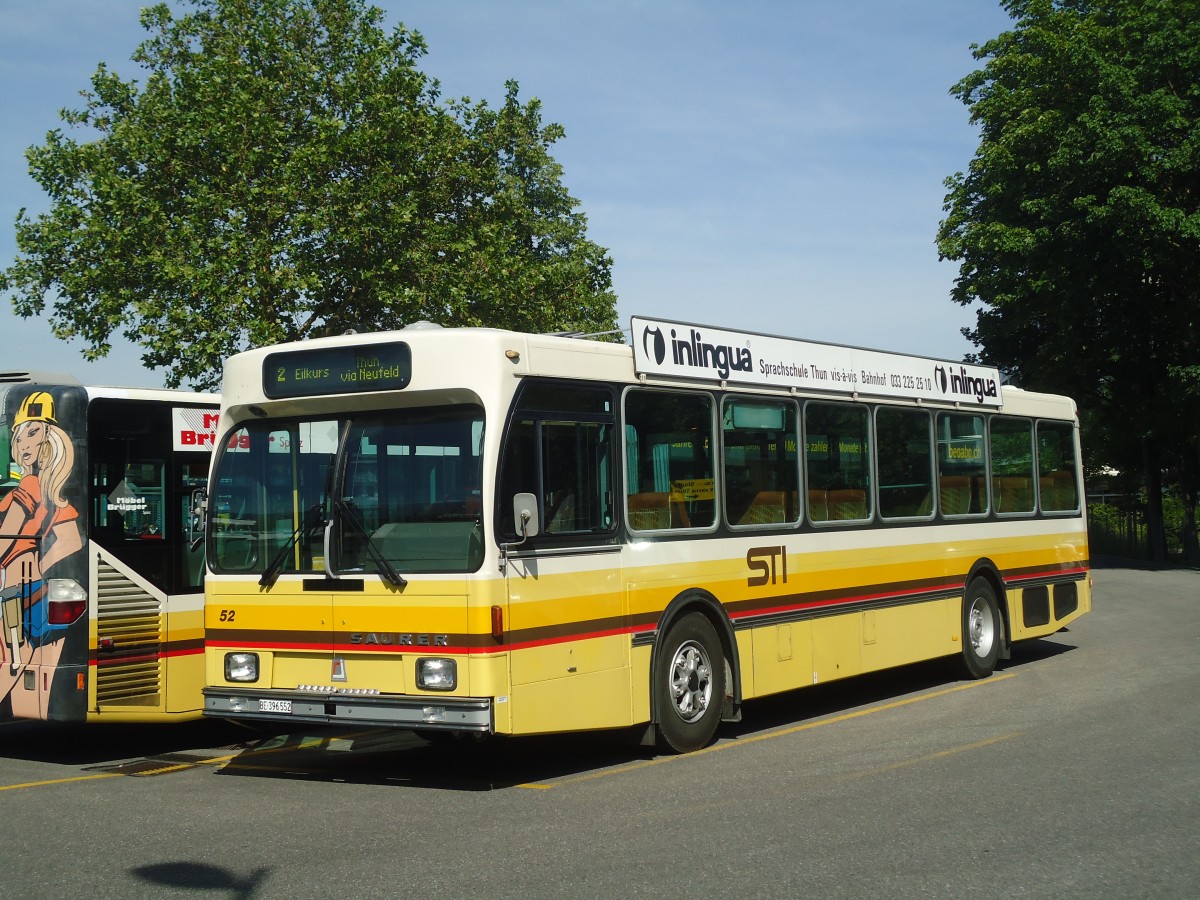 (139'985) - STI Thun - Nr. 52/BE 396'552 - Saurer/R&J am 24. Juni 2012 bei der Schifflndte Thun