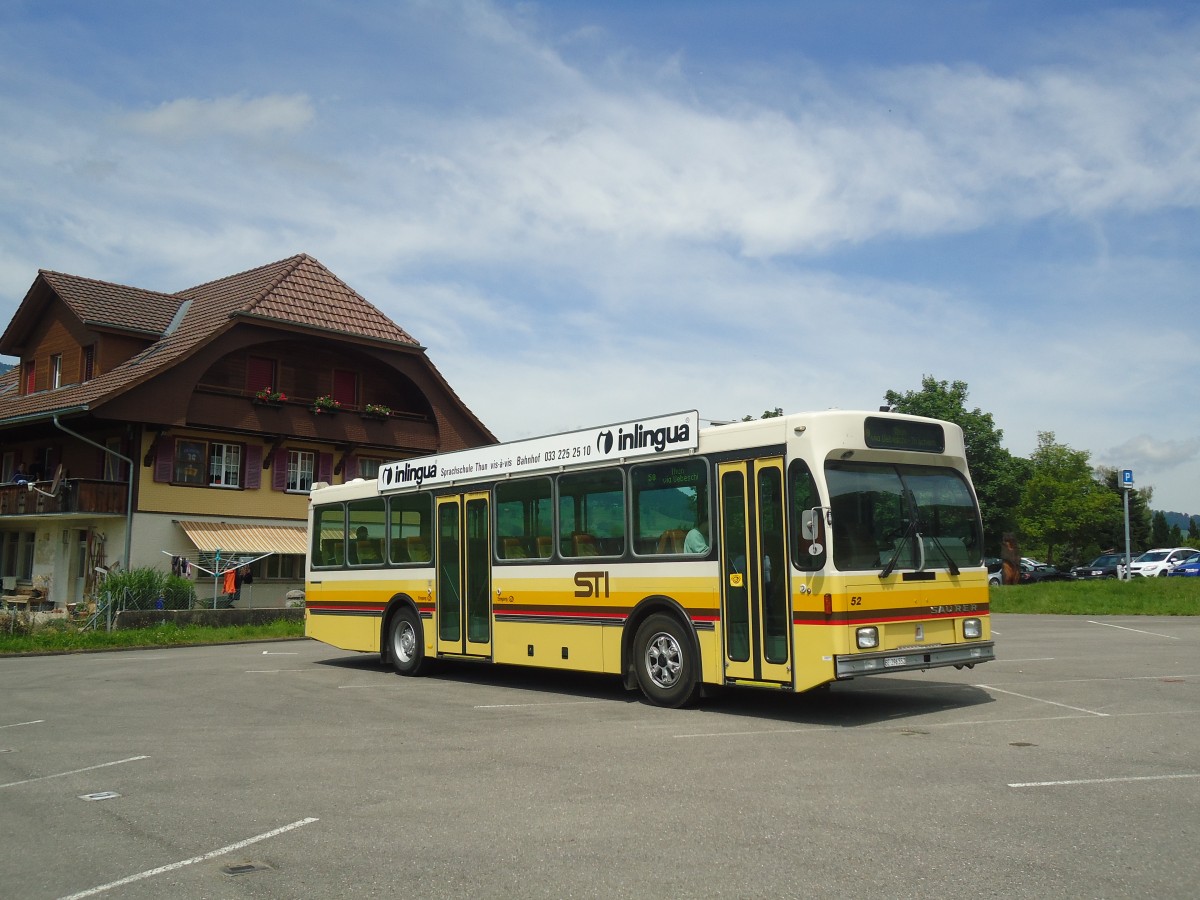 (140'038) - STI Thun - Nr. 52/BE 396'552 - Saurer/R&J am 24. Juni 2012 in Lngenbhl, Grizzlibr