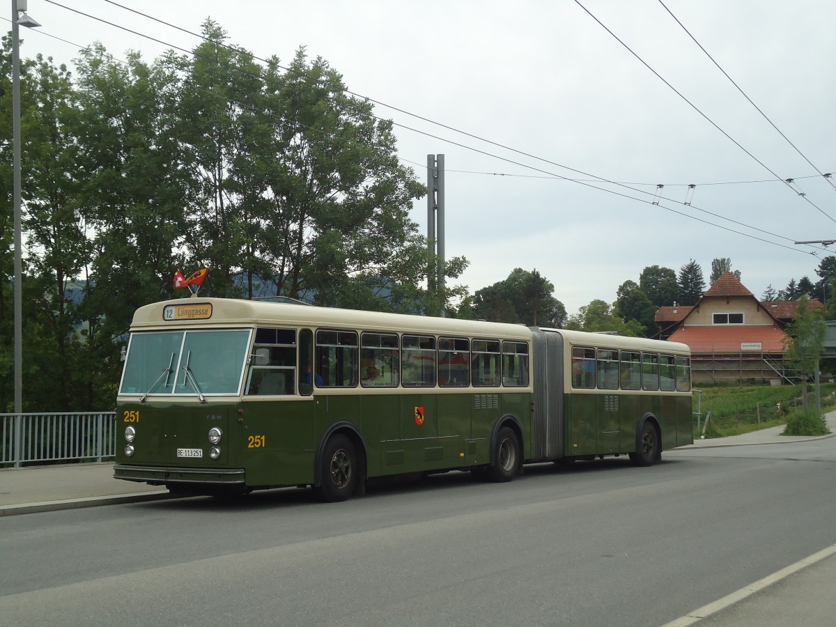 (140'129) - SVB Bern (TVB) - Nr. 251/BE 113'251 - FBW/SWS-R&J am 24. Juni 2012 in Bern, Zentrum Paul Klee