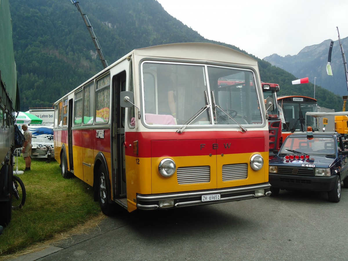 (140'221) - Trb, Oberrieden - Nr. 12/ZH 69'651 - FBW/R&J (ex Ryffel, Uster Nr. 12) am 30. Juni 2012 in Interlaken, Flugplatz