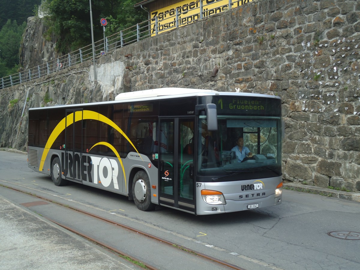 (140'238) - AAGU Altdorf - Nr. 57/UR 9347 - Setra am 1. Juli 2012 beim Bahnhof Gschenen