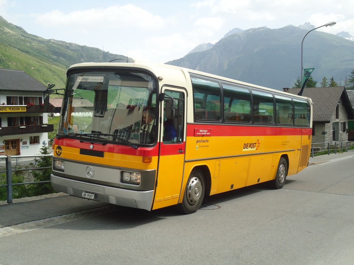 (140'254) - Mattli, Wassen - UR 9107 - Mercedes am 1. Juli 2012 in Hospental, Reussbrcke