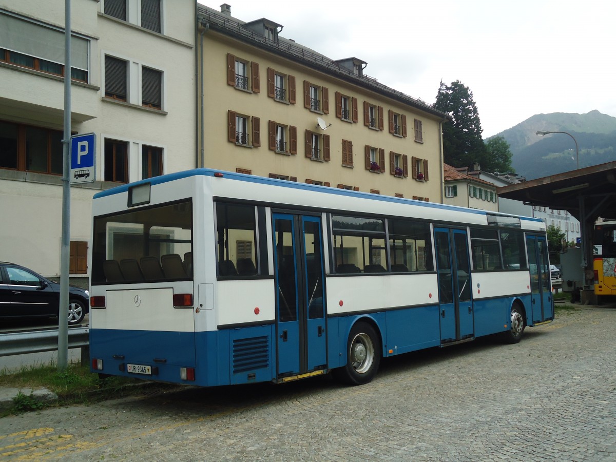 (140'345) - Meyer, Gschenen - UR 9345 - Mercedes (ex Gut, Binz Nr. 18) am 1. Juli 2012 beim Bahnhof Airolo