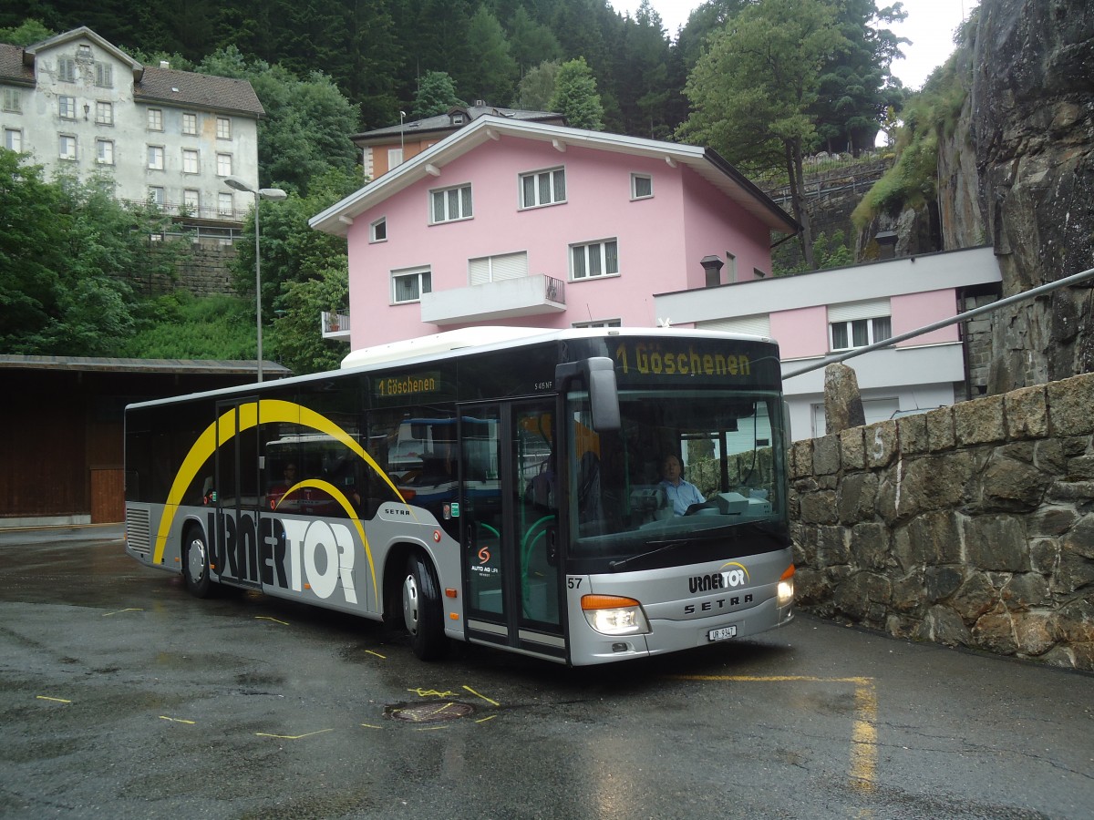 (140'405) - AAGU Altdorf - Nr. 57/UR 9347 - Setra am 1. Juli 2012 beim Bahnhof Gschenen 