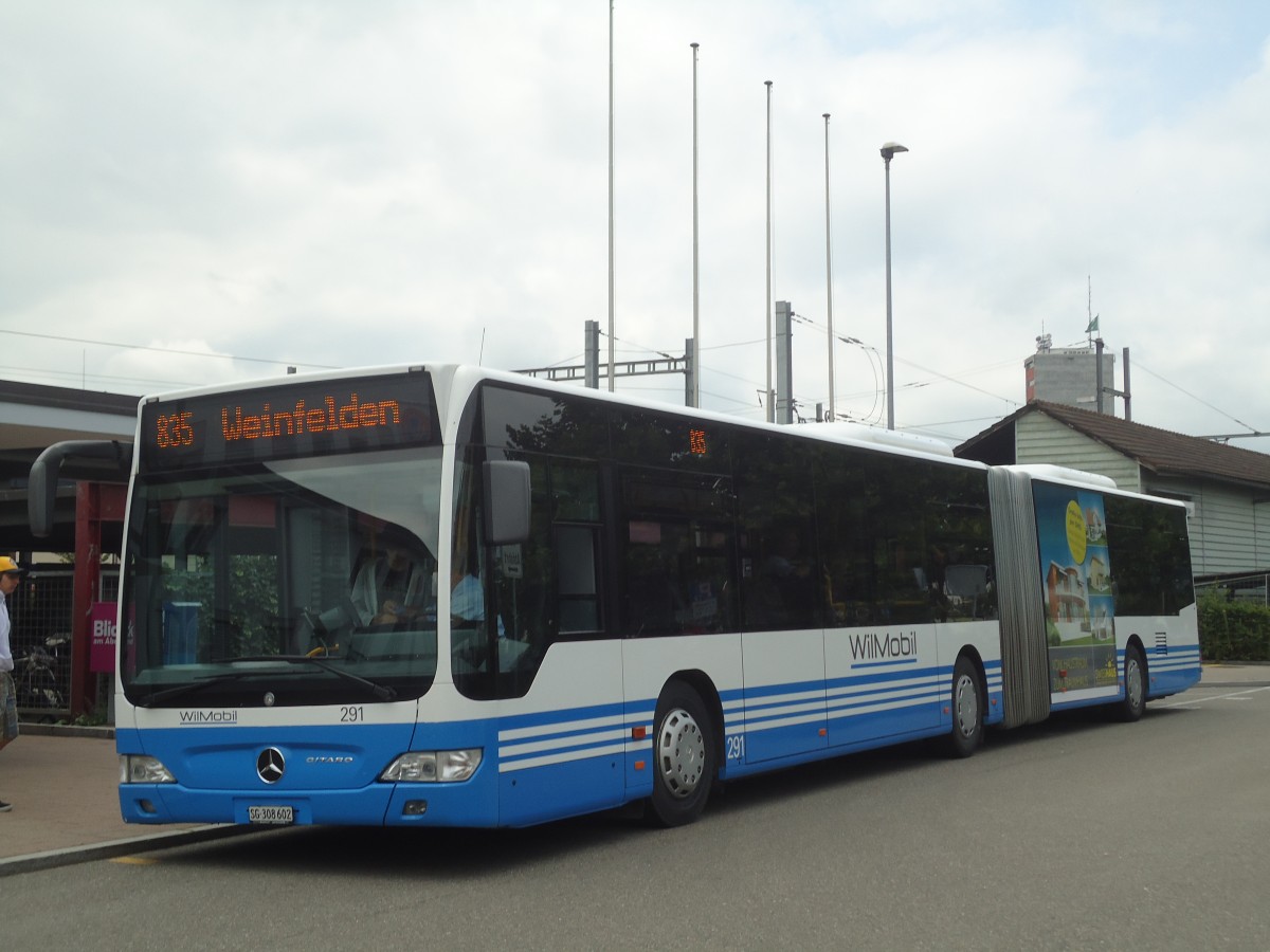 (140'452) - WilMobil, Wil - Nr. 291/SG 308'602 - Mercedes am 11. Juli 2012 beim Bahnhof Wil