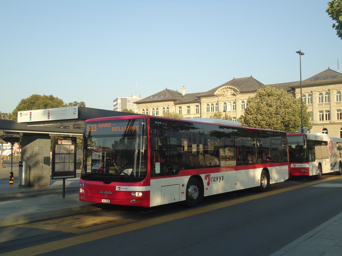 (140'948) - TRAVYS Yverdon - VD 1218 - MAN am 27. Juli 2012 beim Bahnhof Yverdon