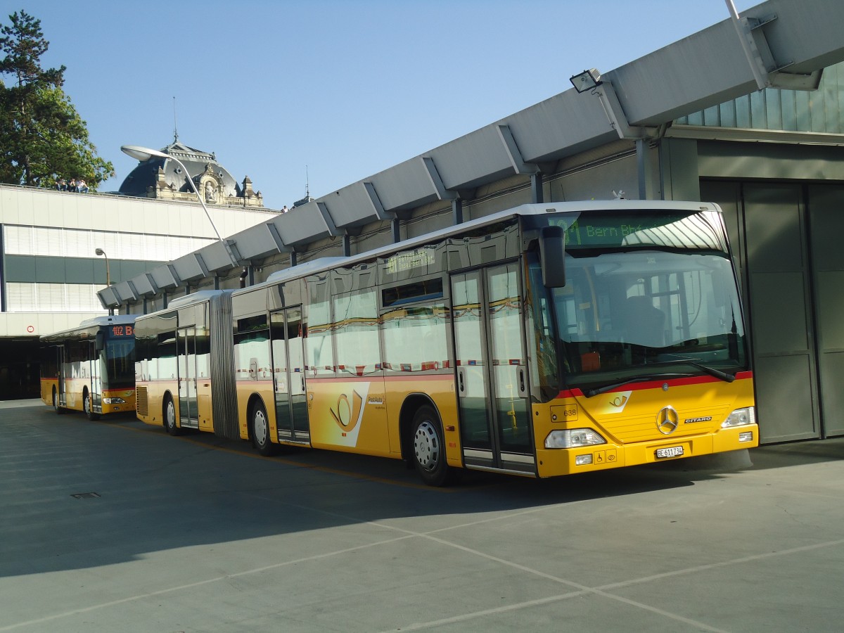 (141'232) - PostAuto Bern - Nr. 638/BE 611'734 - Mercedes am 19. August 2012 in Bern, Postautostation