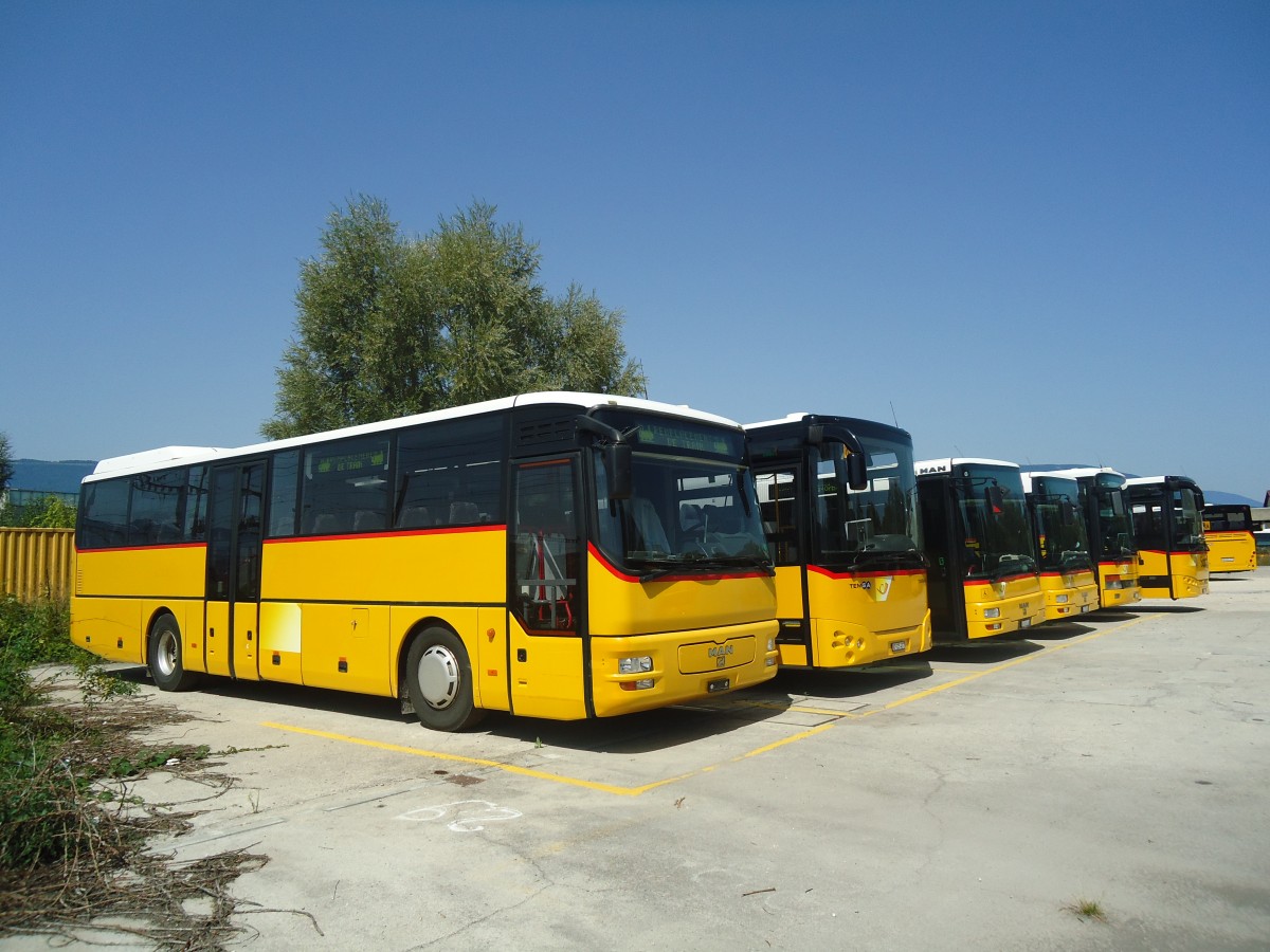 (141'346) - CarPostal Ouest - MAN am 19. August 2012 in Yverdon, Garage