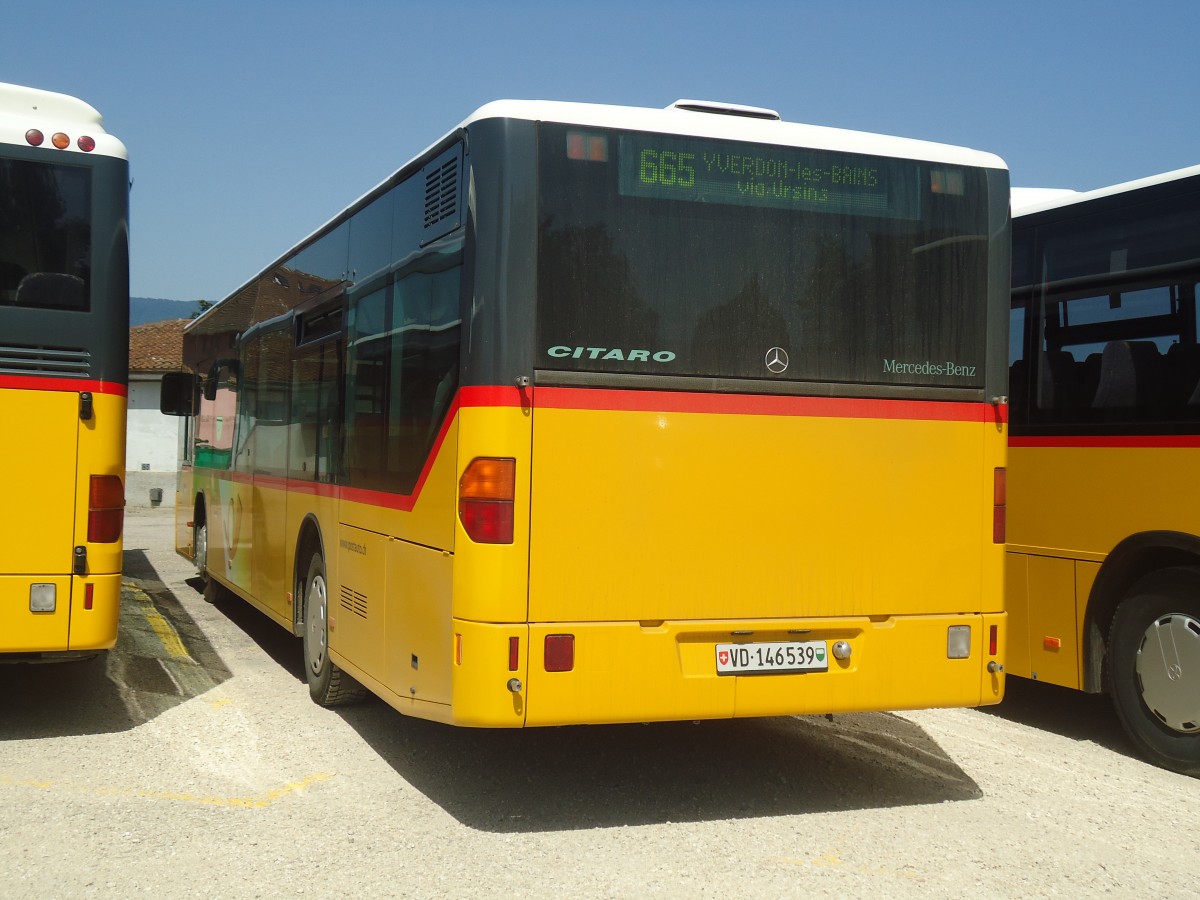 (141'353) - CarPostal Ouest - VD 146'539 - Mercedes (ex PostAuto Bern; ex P 25'380) am 19. August 2012 in Yverdon, Garage