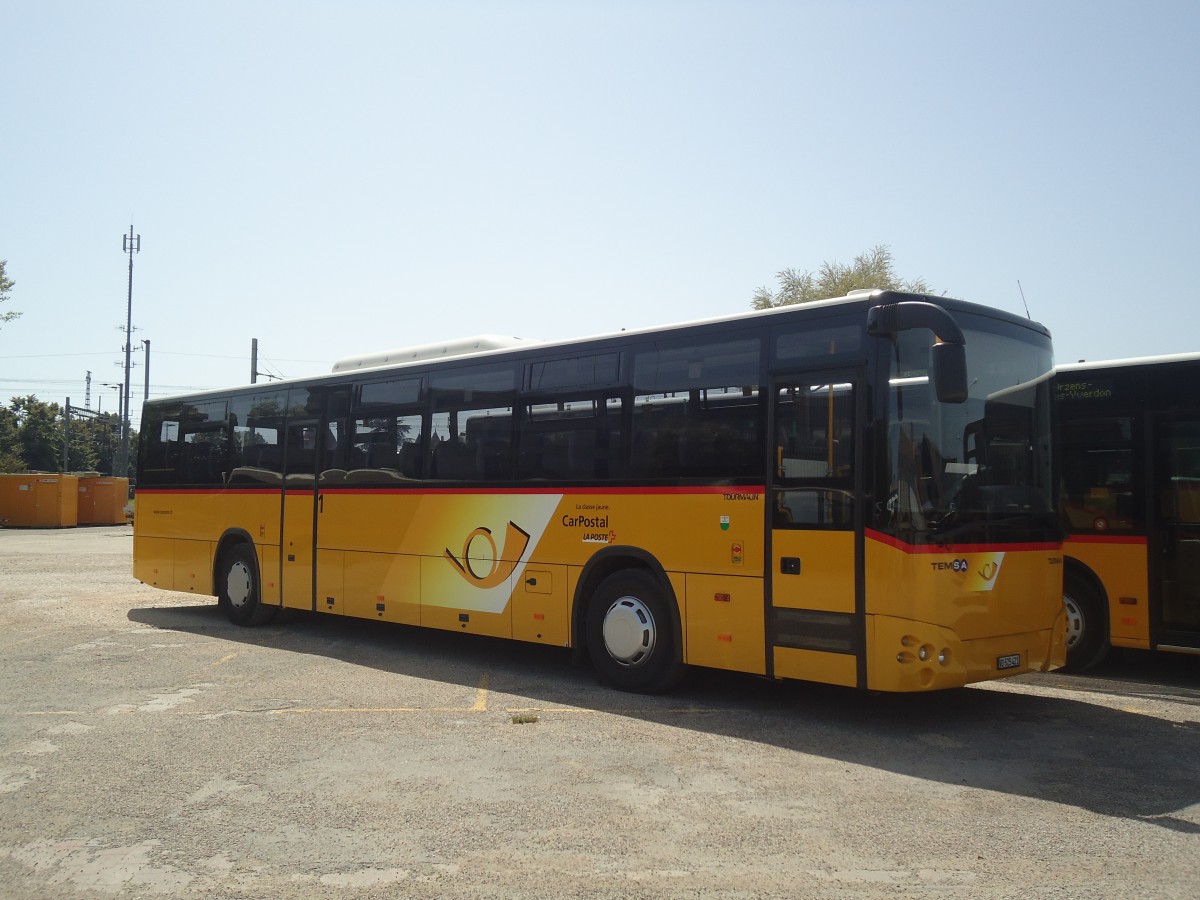 (141'355) - CarPostal Ouest - VD 525'421 - Temsa am 19. August 2012 in Yverdon, Garage