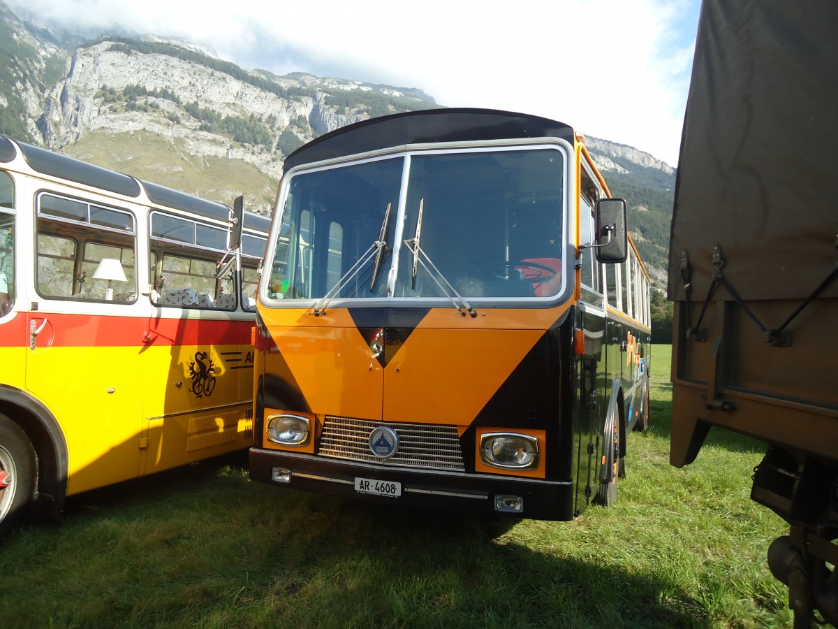 (141'603) - Eugster, Wienacht-Tobel - AR 4608 - Saurer/Tscher (ex Rohrer, Reitnau; ex Kistler, Reichenburg; ex P 24'614) am 15. September 2012 in Chur, Waffenplatz