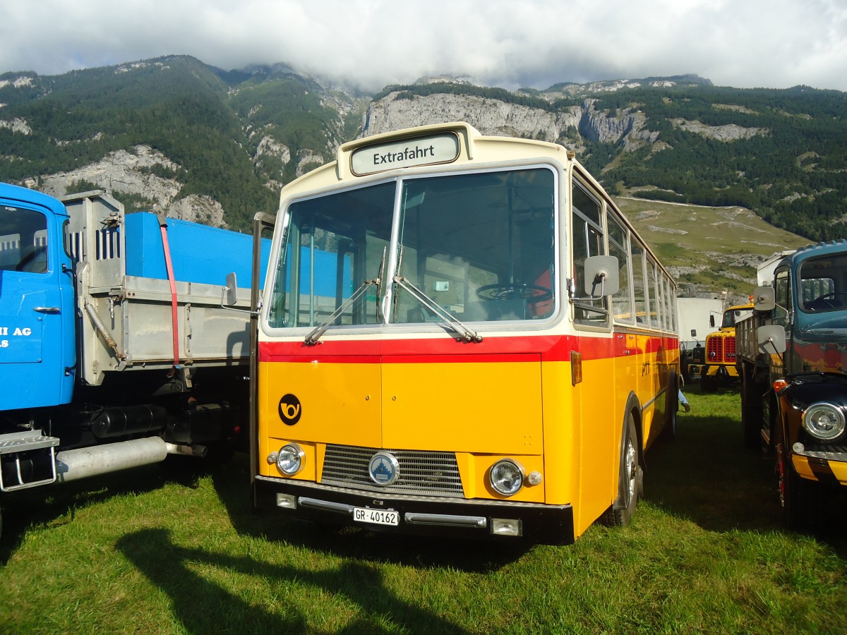 (141'608) - HPTrans, Thusis - GR 40'162 - Saurer/Tscher (ex Mauerhofer, Worb; ex Erni, Schupfart Nr. 3; ex P 24'636) am 15. September 2012 in Chur, Waffenplatz