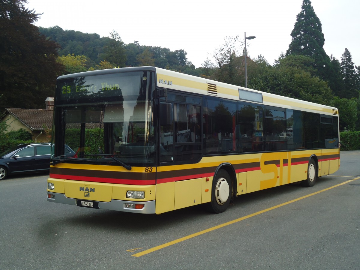 (141'860) - VMCV Clarens - Nr. 83/BE 543'383 - MAN am 23. September 2012 bei der Schifflndte Thun