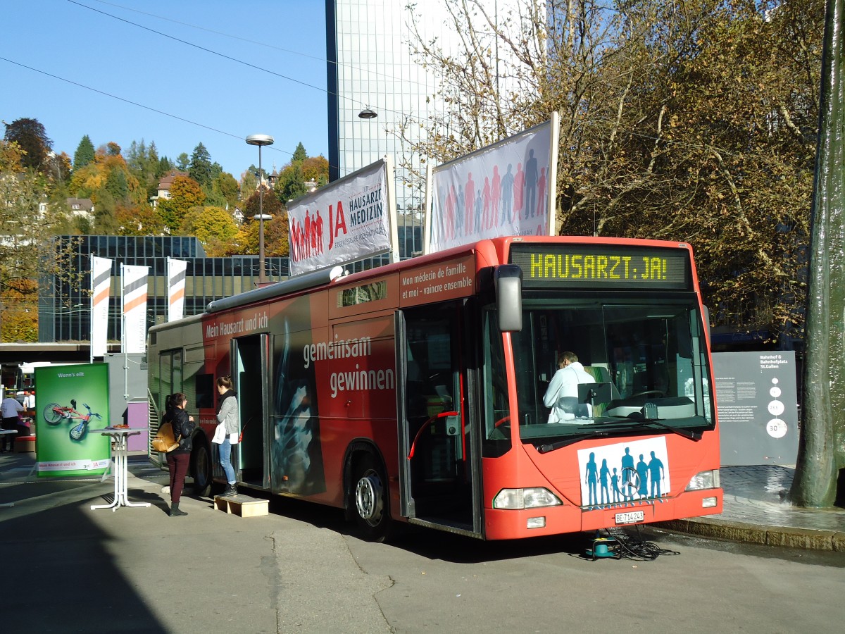 (141'945) - Tschudi, Basel - BE 714'243 - Mercedes (ex TPM Morges) am 20. Oktober 2012 beim Bahnhof St. Gallen