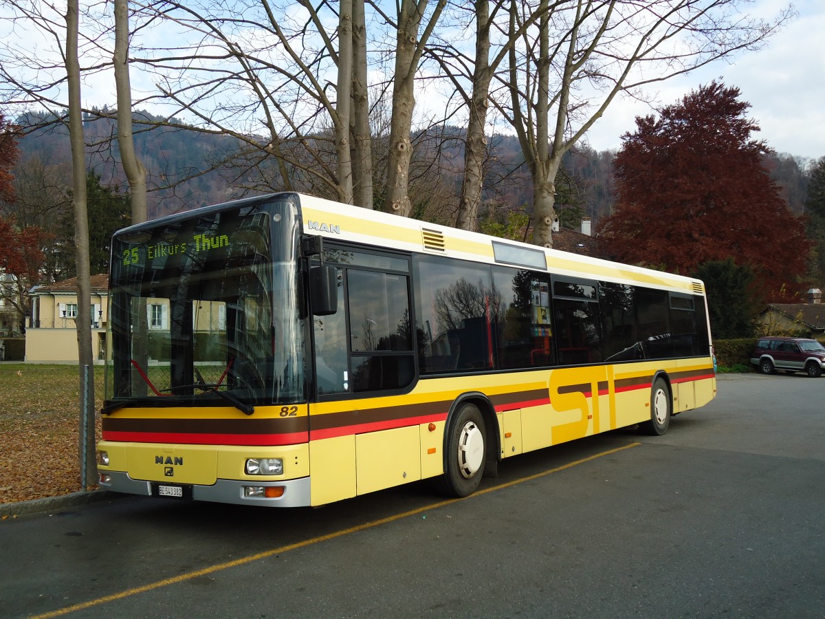 (142'237) - STI Thun - Nr. 82/BE 543'382 - MAN am 22. November 2012 bei der Schifflndte Thun