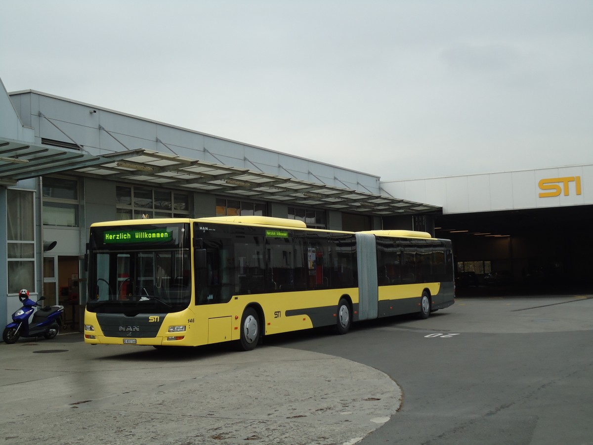 (142'248) - STI Thun - Nr. 146/BE 801'146 - MAN am 22. November 2012 in Thun, Garage