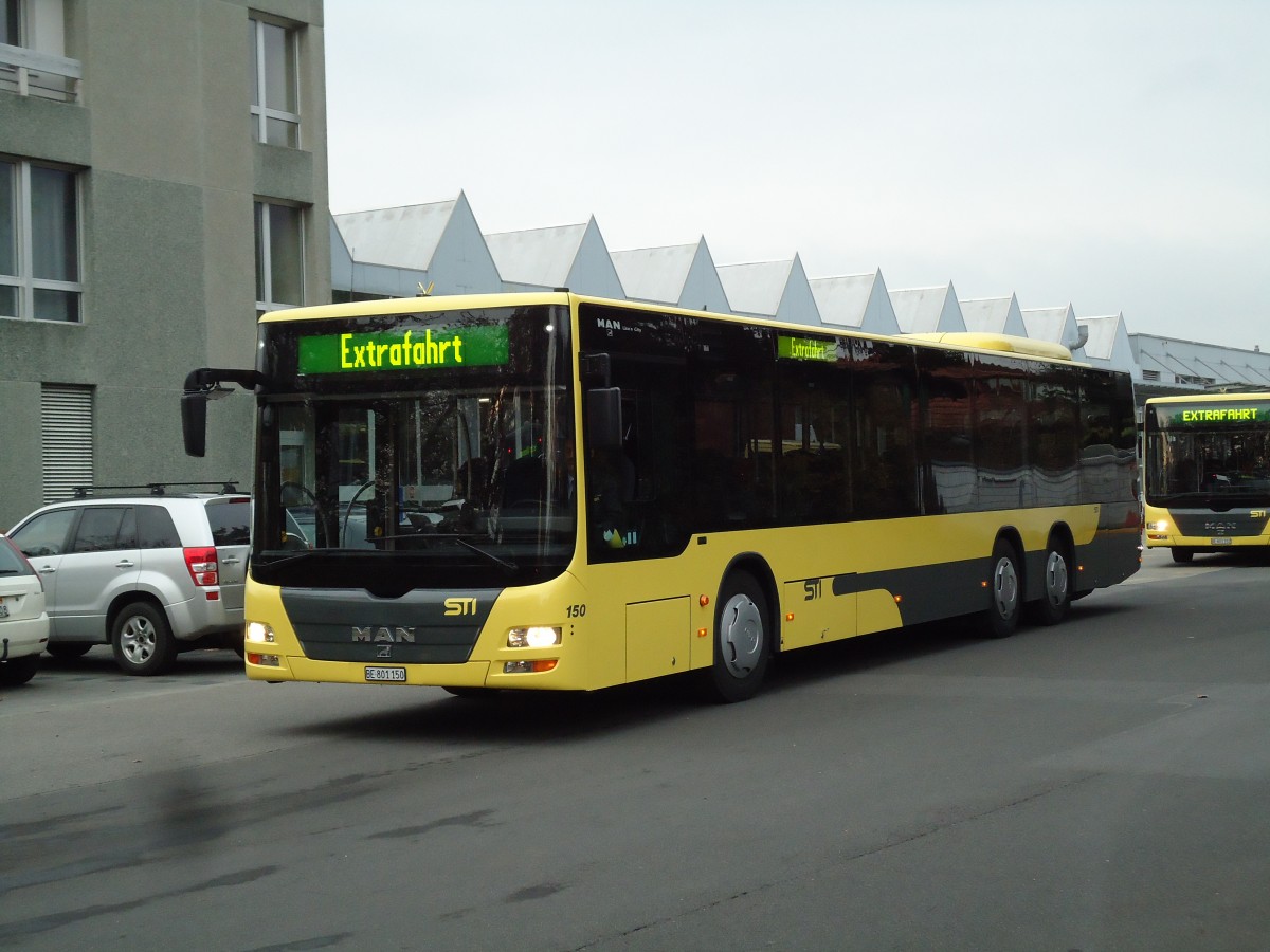 (142'251) - STI Thun - Nr. 150/BE 801'150 - MAN am 22. November 2012 in Thun, Garage