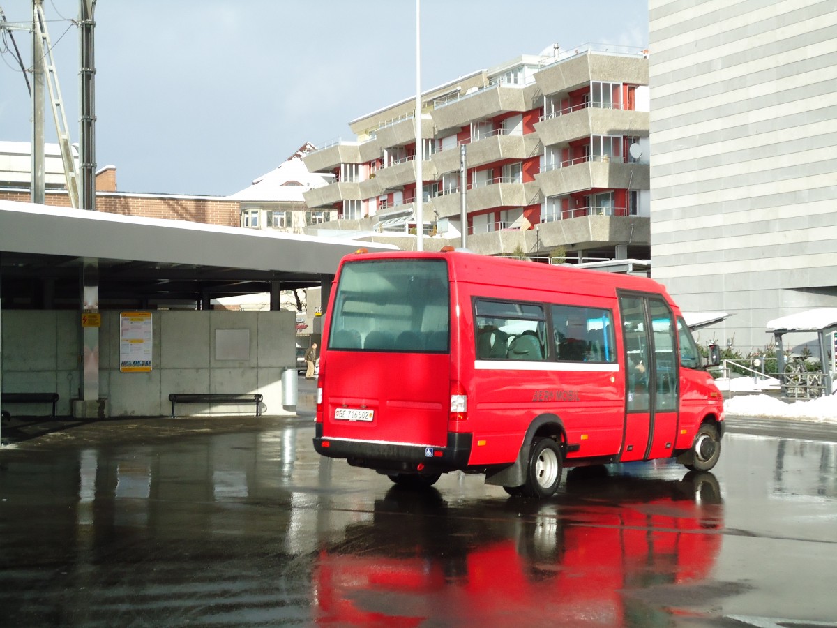 (142'451) - Bernmobil, Bern - Nr. 502/BE 716'502 - Mercedes (ex RTB Altsttten Nr. 6) am 10. Dezember 2012 beim Bahnhof Mnsingen