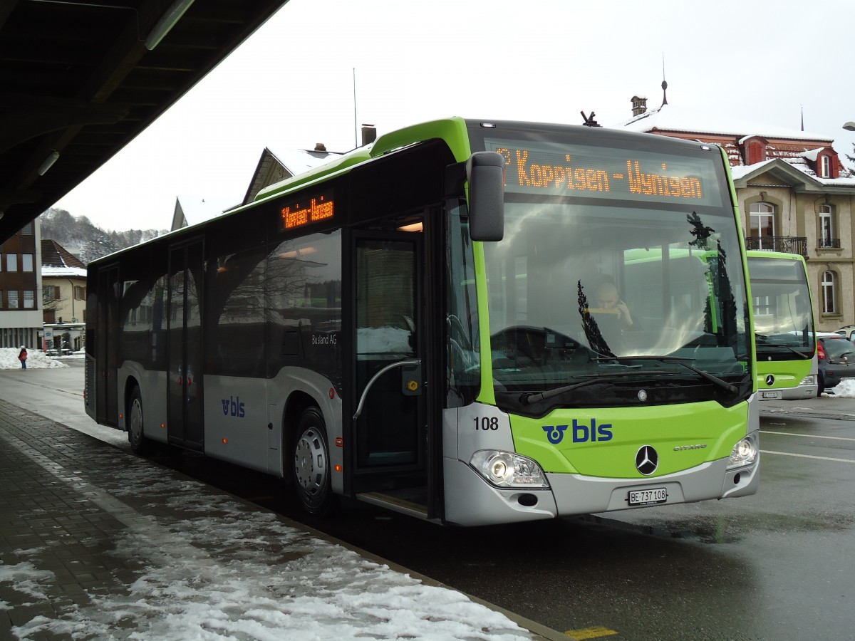 (142'473) - Busland, Burgdorf - Nr. 108/BE 737'108 - Mercedes am 10. Dezember 2012 beim Bahnhof Burgdorf