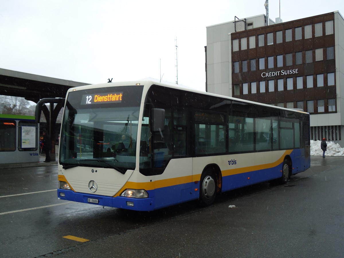 (142'495) - Busland, Burgdorf - Nr. 56/BE 26'686 - Mercedes (ex TC La Chaux-de-Fonds) am 10. Dezember 2012 beim Bahnhof Burgdorf