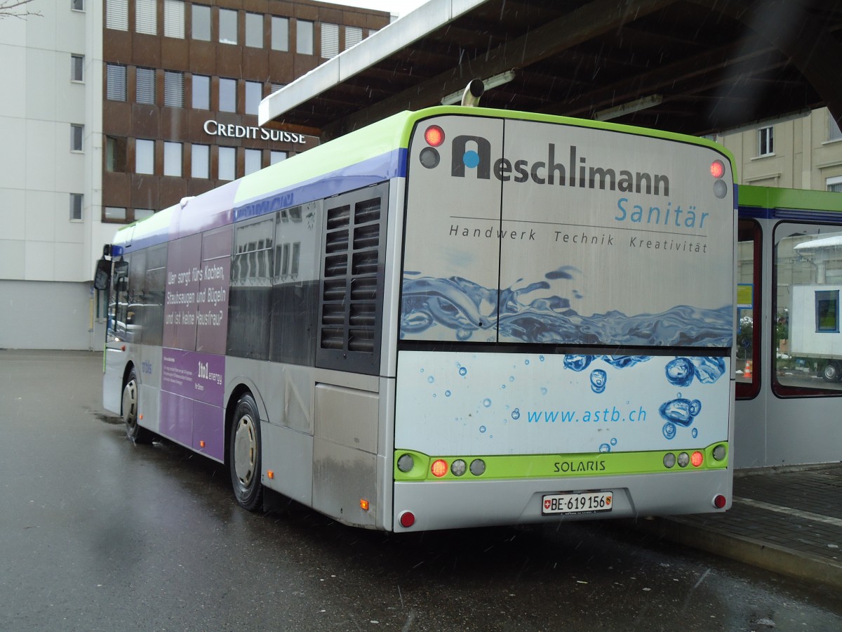 (142'497) - Busland, Burgdorf - Nr. 14/BE 619'156 - Solaris am 10. Dezember 2012 beim Bahnhof Burgdorf